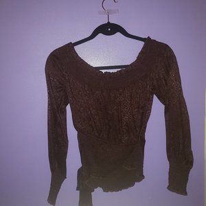 Off shoulder burgundy